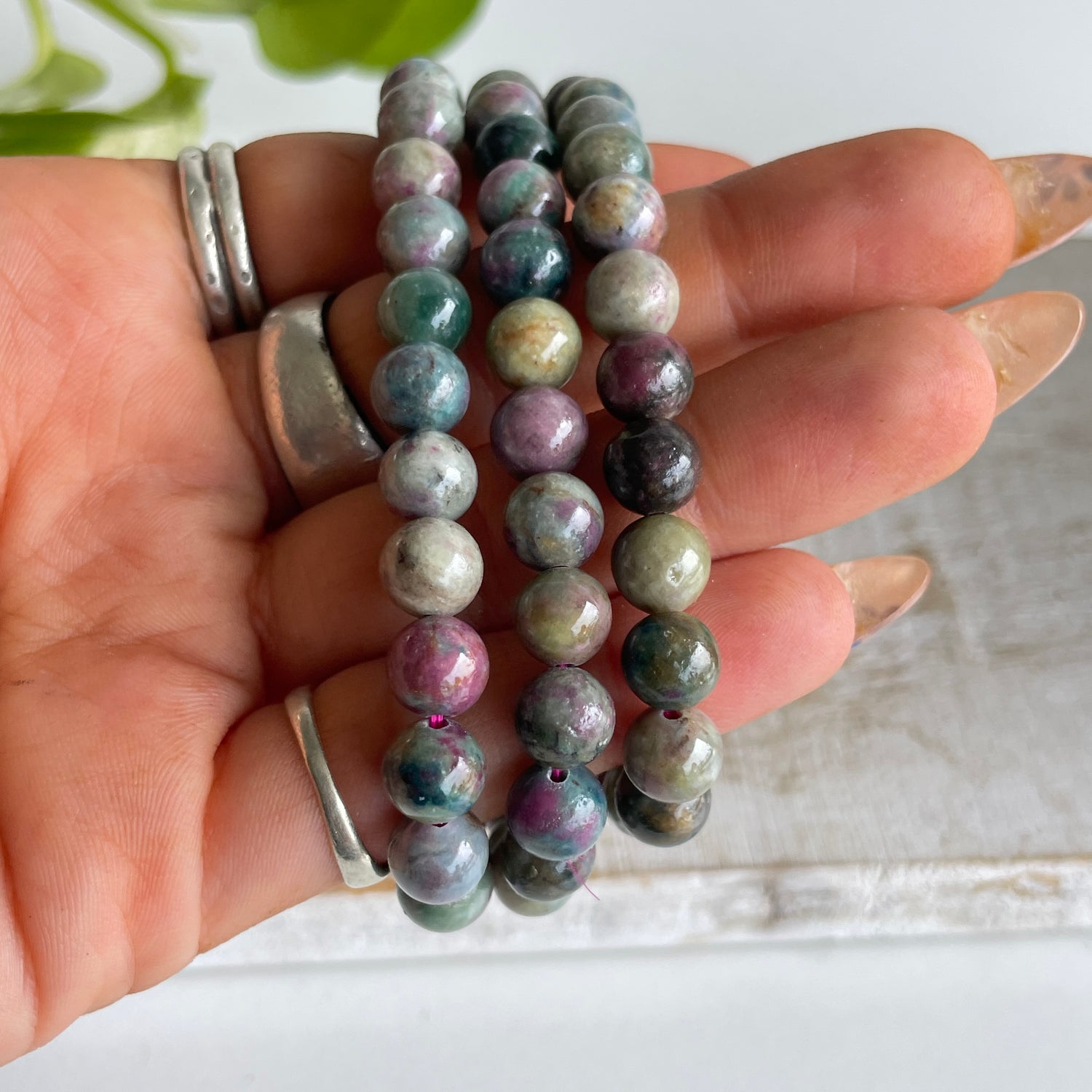 Ruby In Kyanite Beaded Bracelet