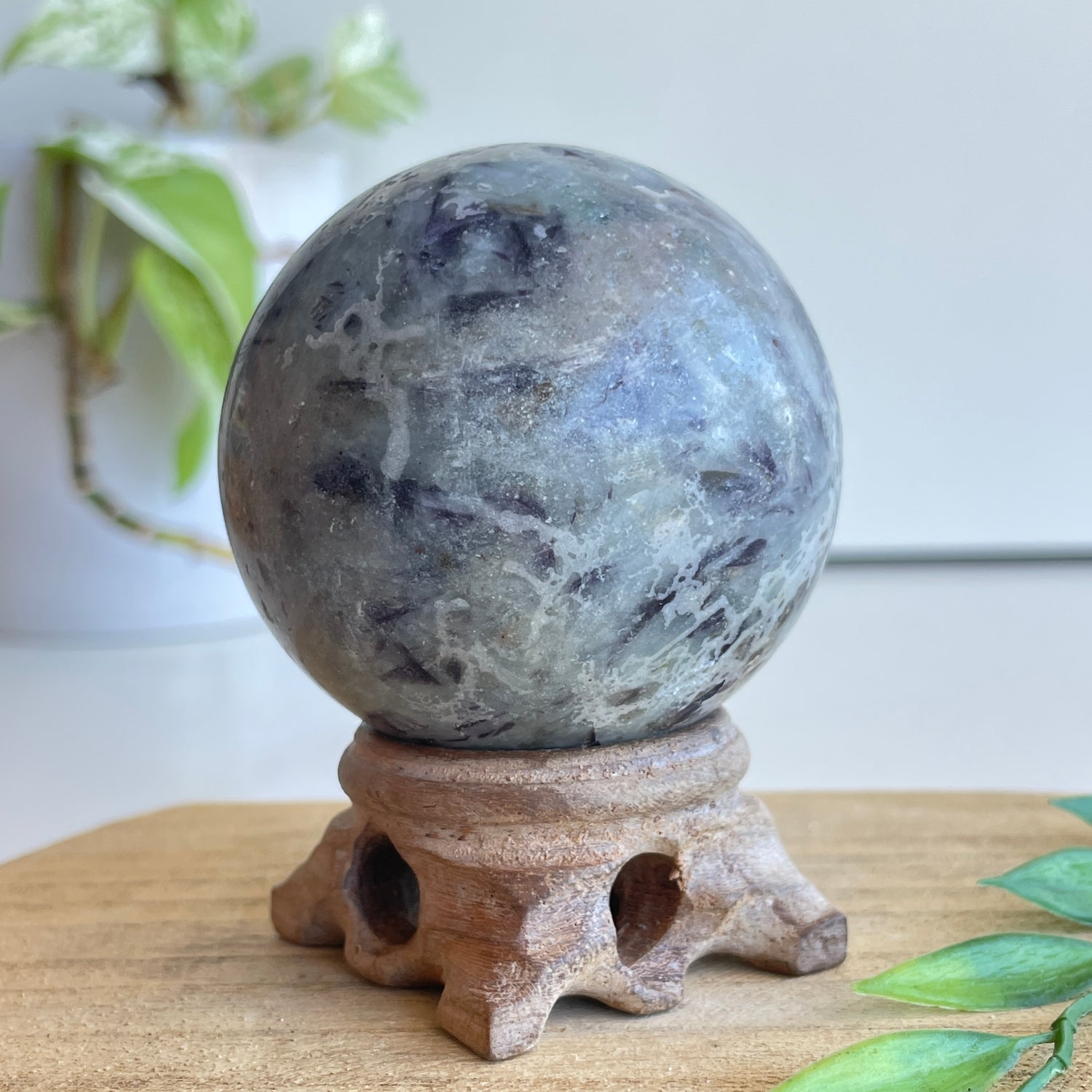 Lepidolite & Aquamarine Sphere 5.9cm