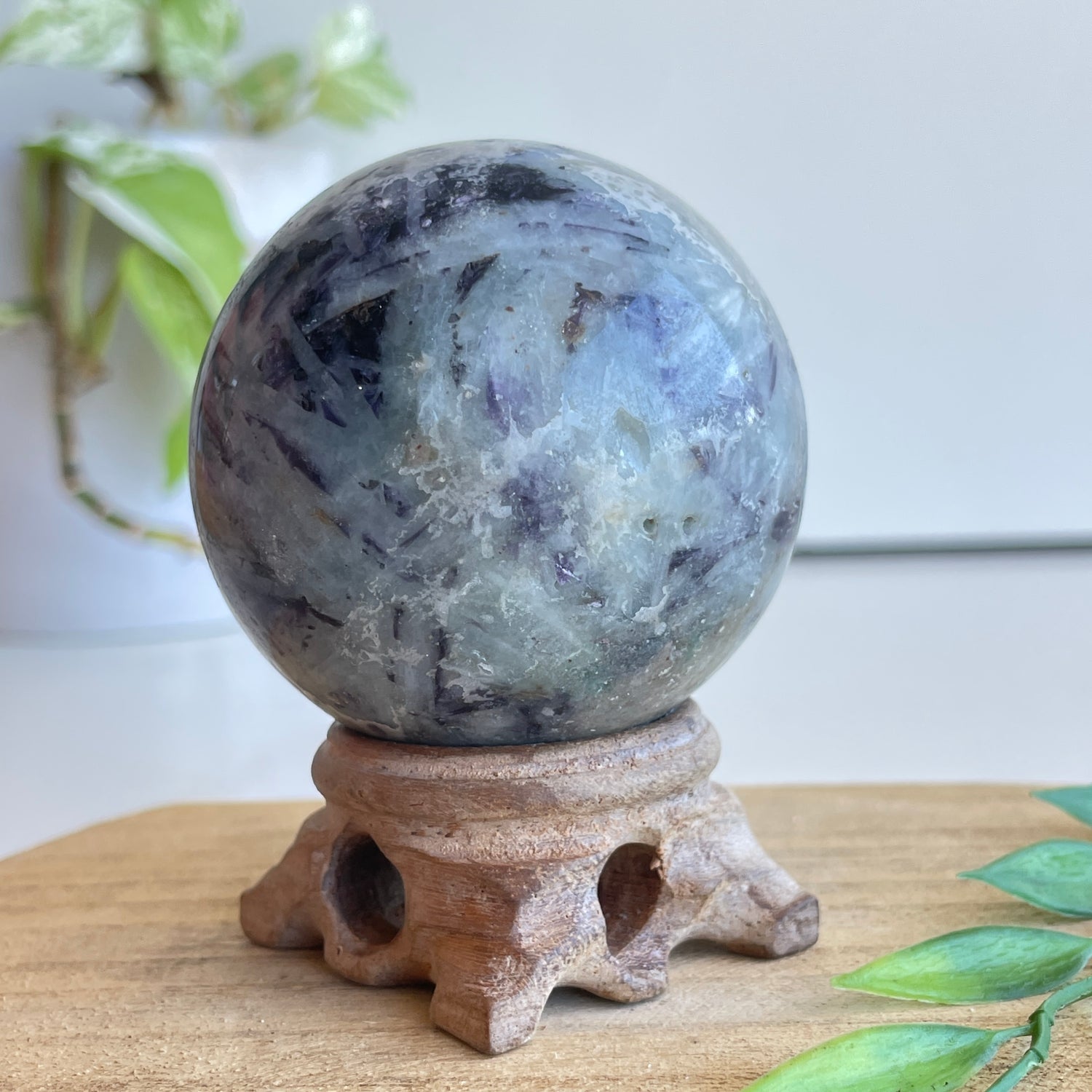 Lepidolite & Aquamarine Sphere 5.9cm
