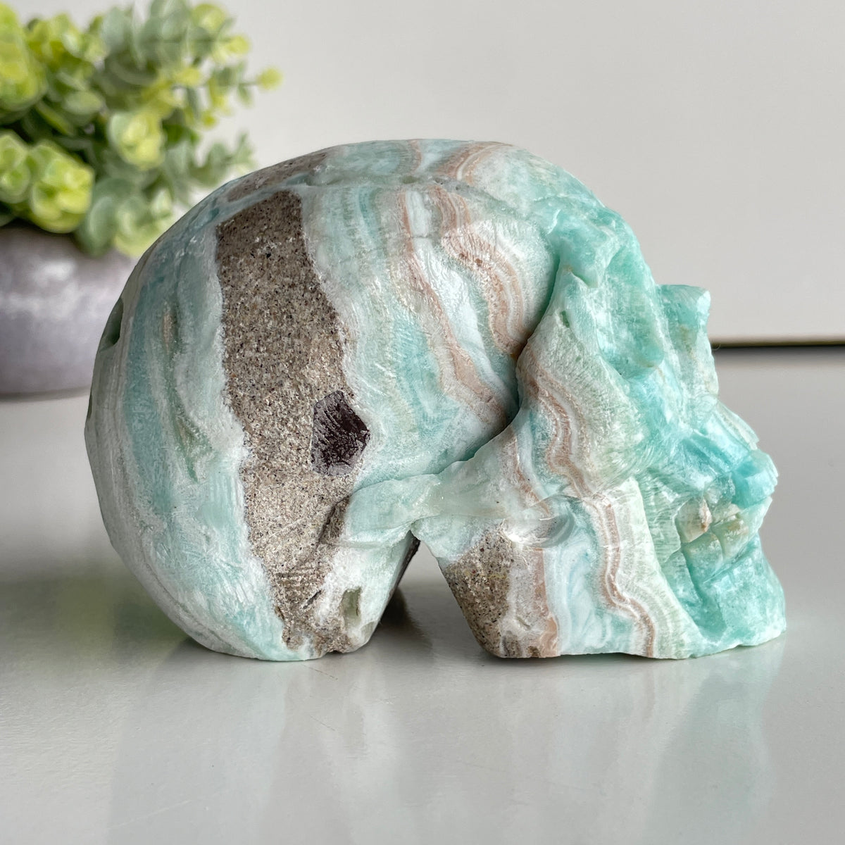 Aragonite Skull 10.7cm