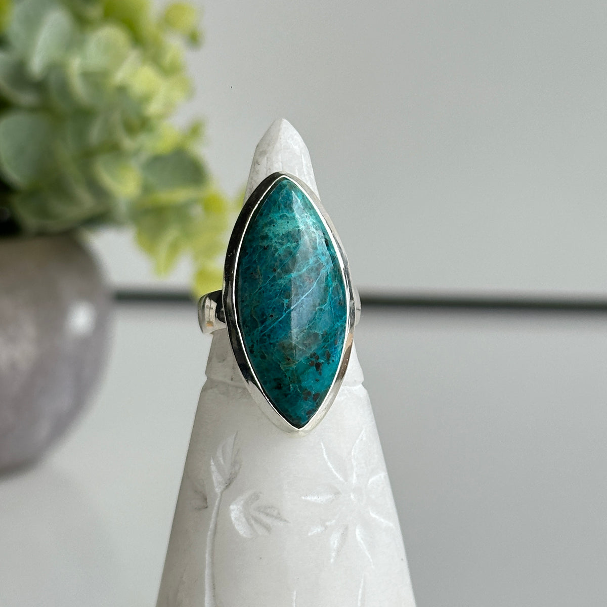 Shattuckite Marquise Ring Sz8