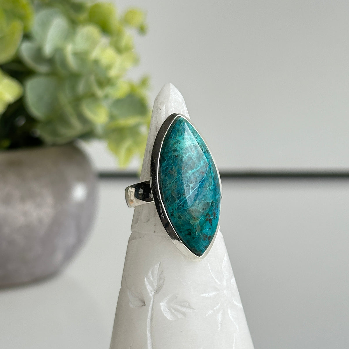 Shattuckite Marquise Ring Sz8
