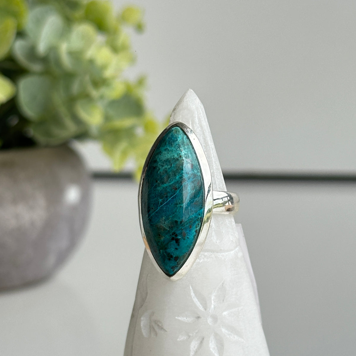 Shattuckite Marquise Ring Sz8
