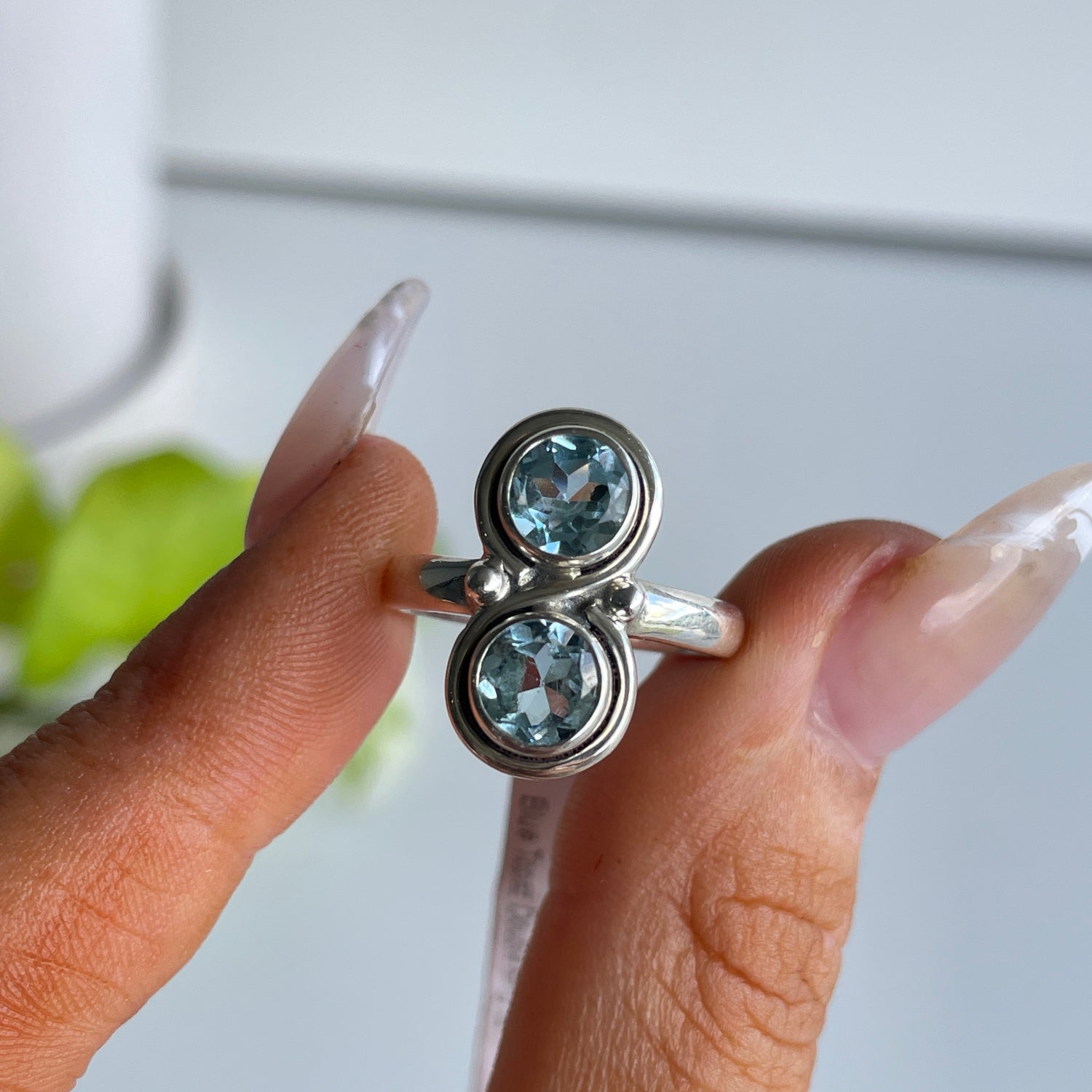 Blue Topaz Double Ring Sz7
