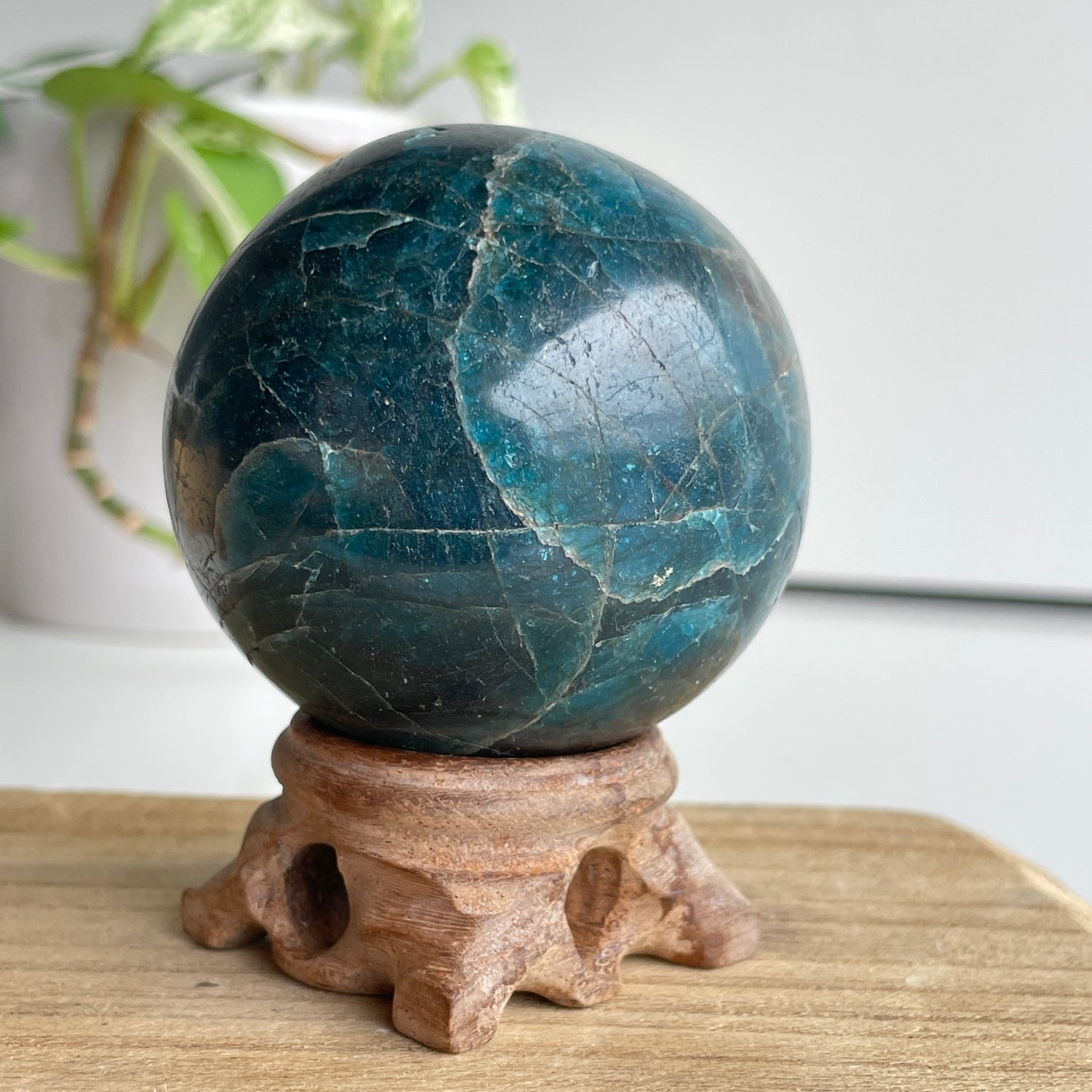 Blue Apatite Sphere 6.2cm