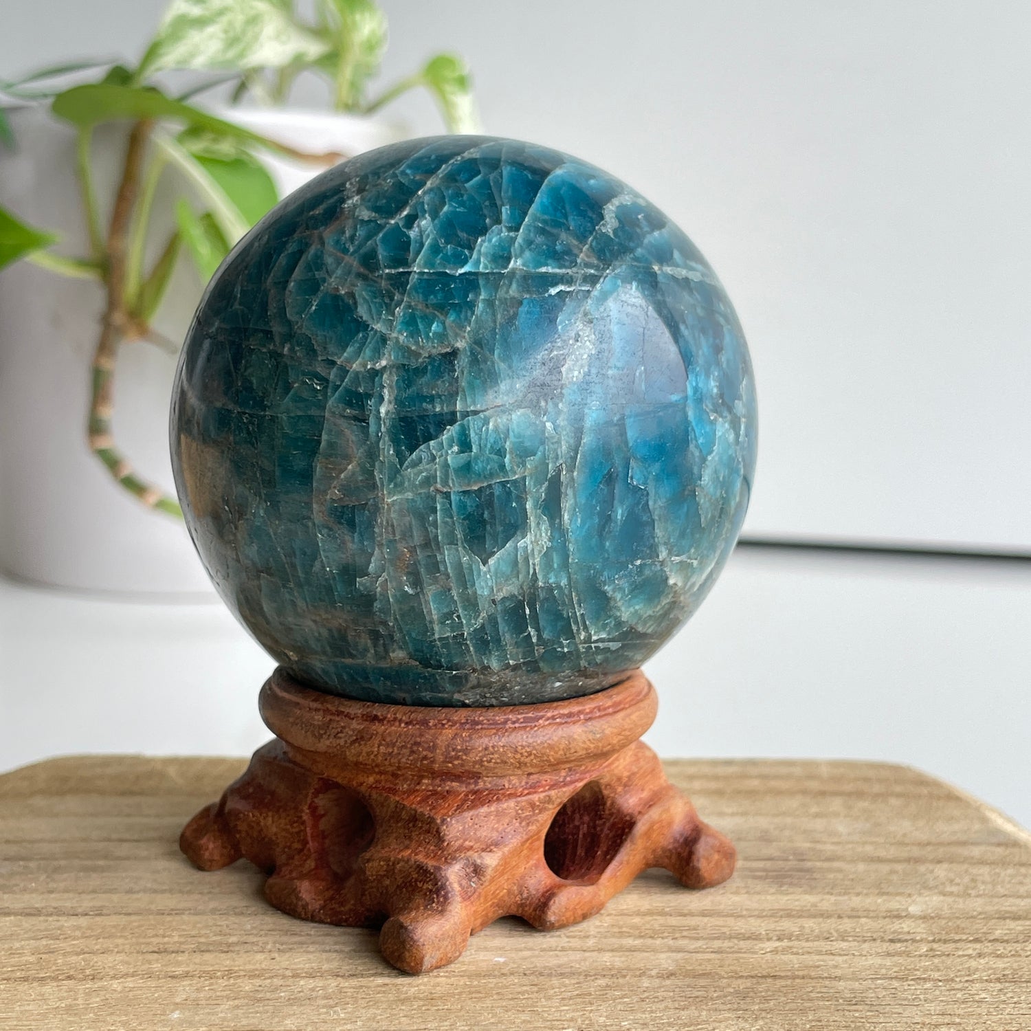 Blue Apatite Sphere 7.1cm