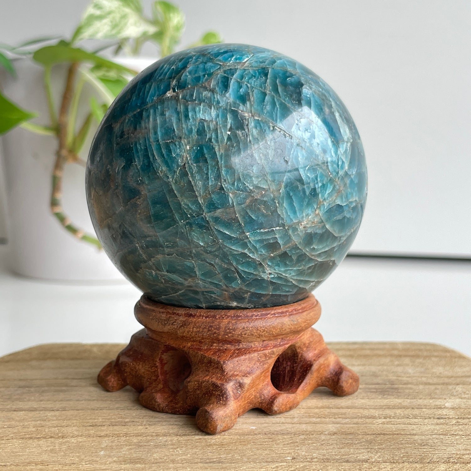 Blue Apatite Sphere 7.1cm