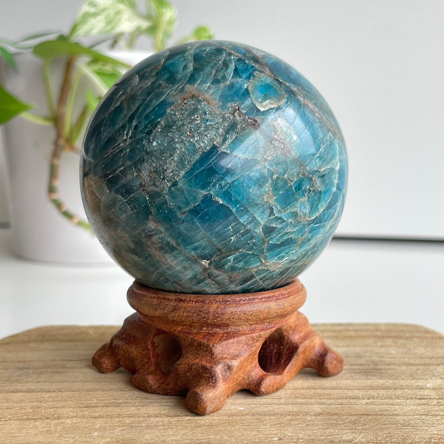 Blue Apatite Sphere 7.1cm