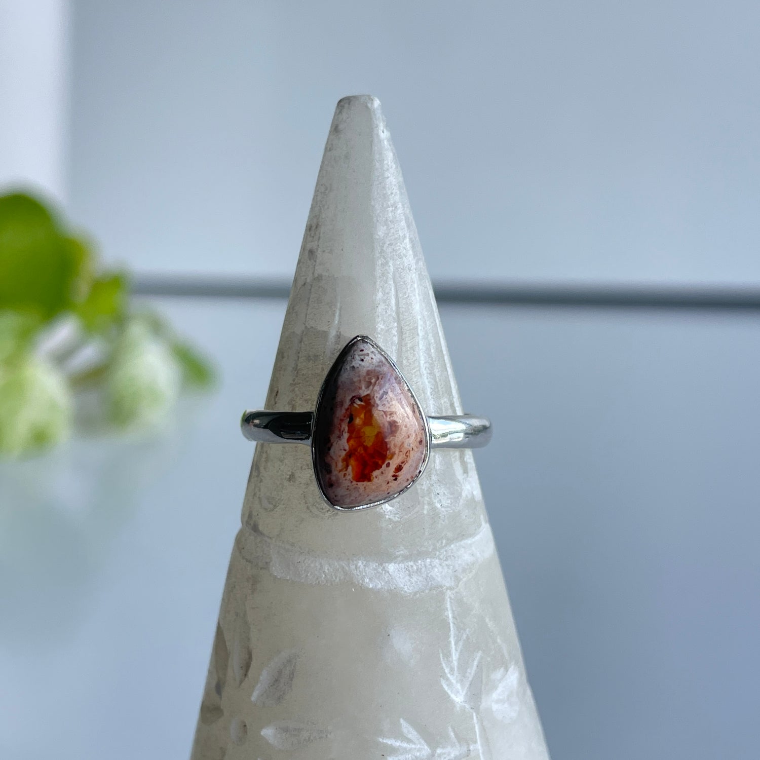 Fire Opal Ring Sz8 001