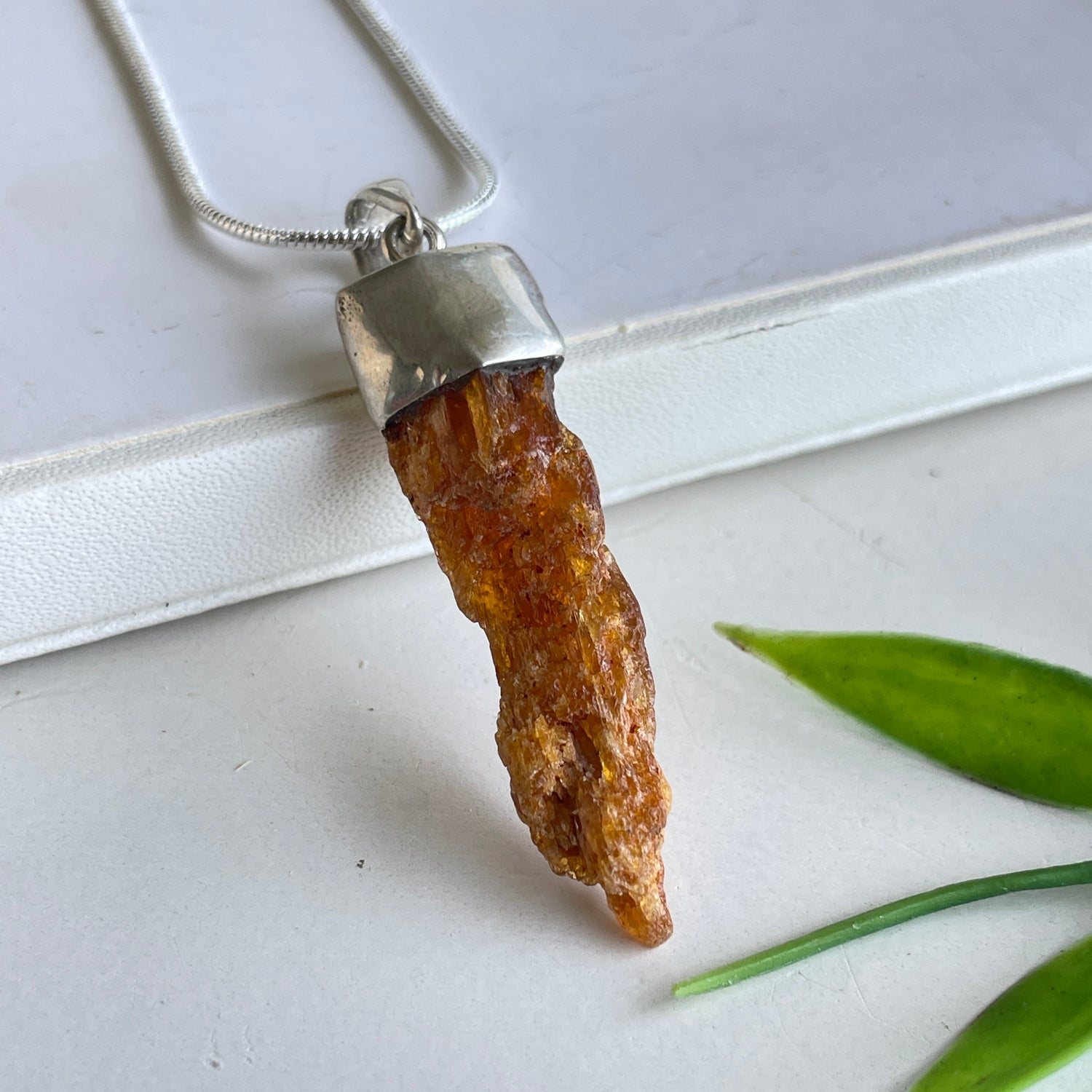 Orange Kyanite Raw Pendant