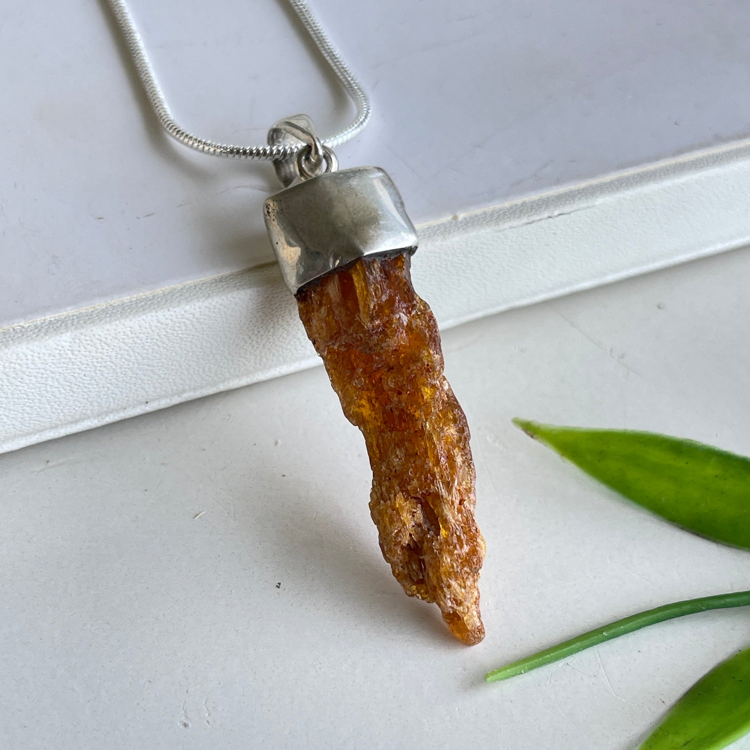Orange Kyanite Raw Pendant