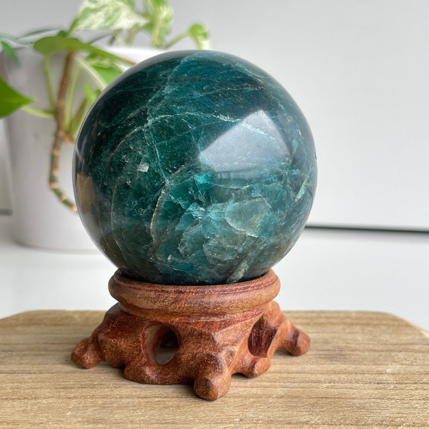 Blue Apatite Sphere 6.9cm