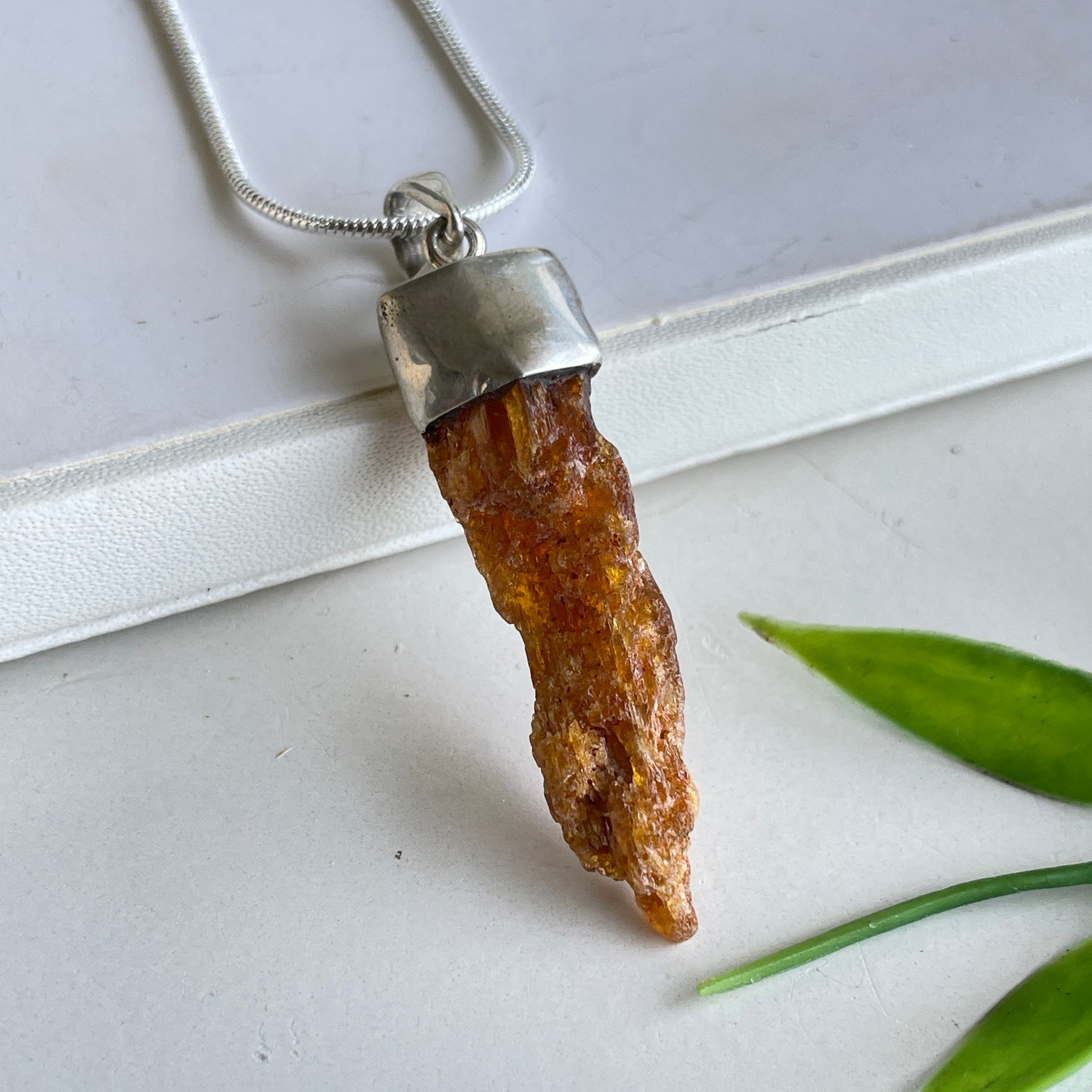Orange Kyanite Raw Pendant