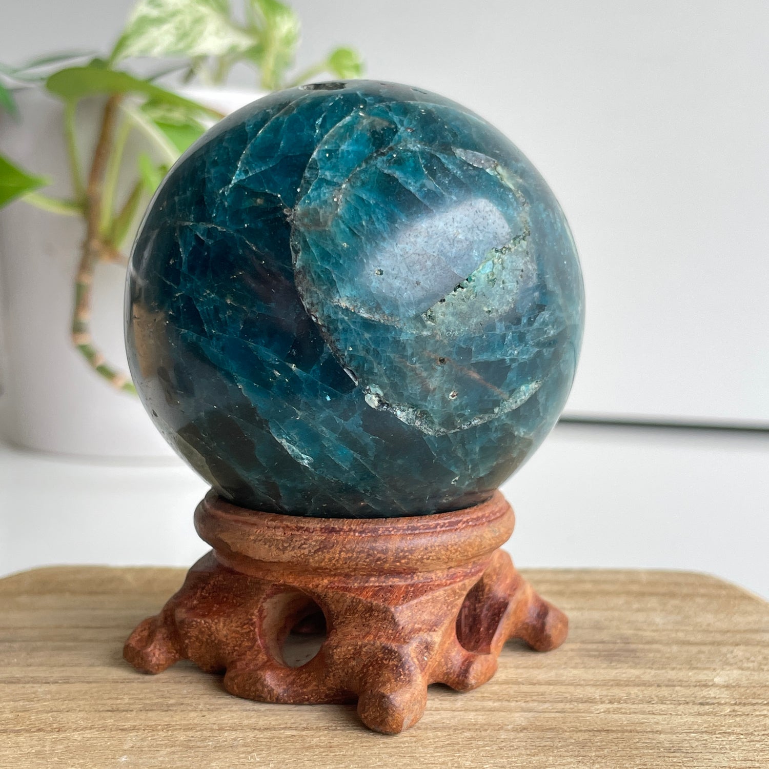 Blue Apatite Sphere 6.9cm