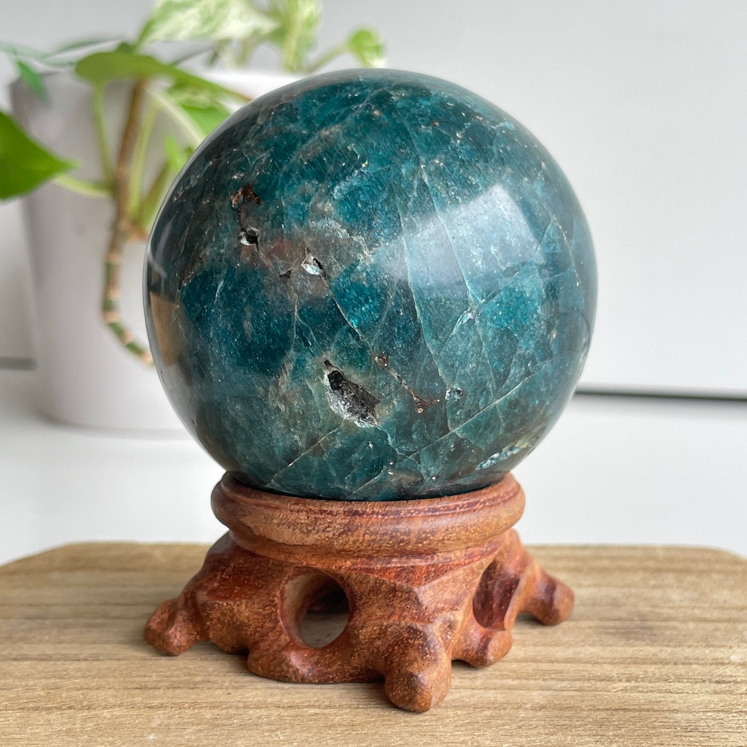 Blue Apatite Sphere 6.9cm