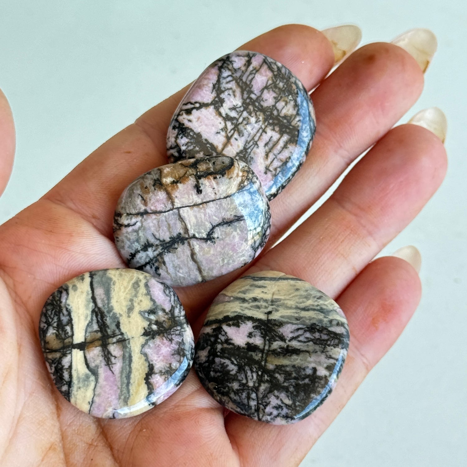 Rhodonite Flat Stone Bra Buddy