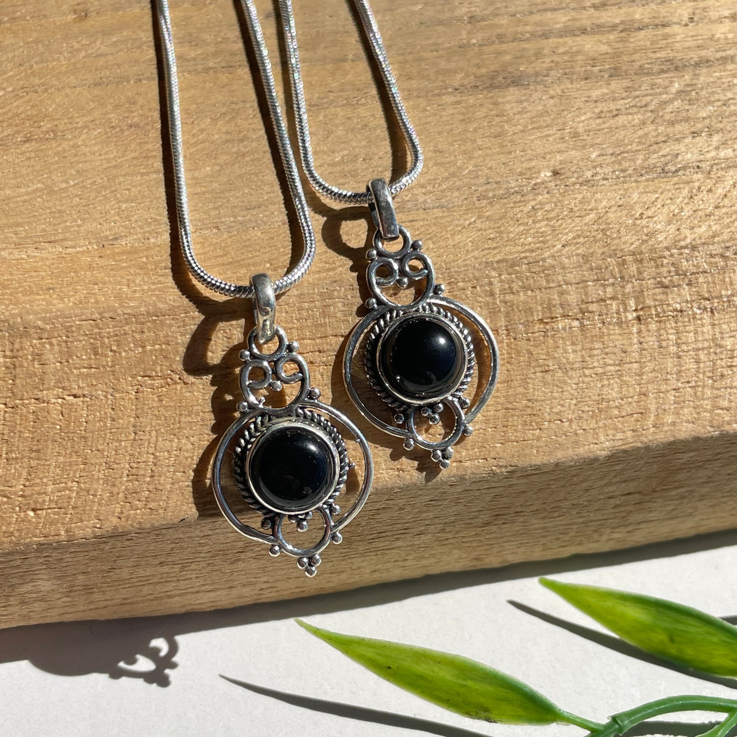Black Onyx Round Pendant