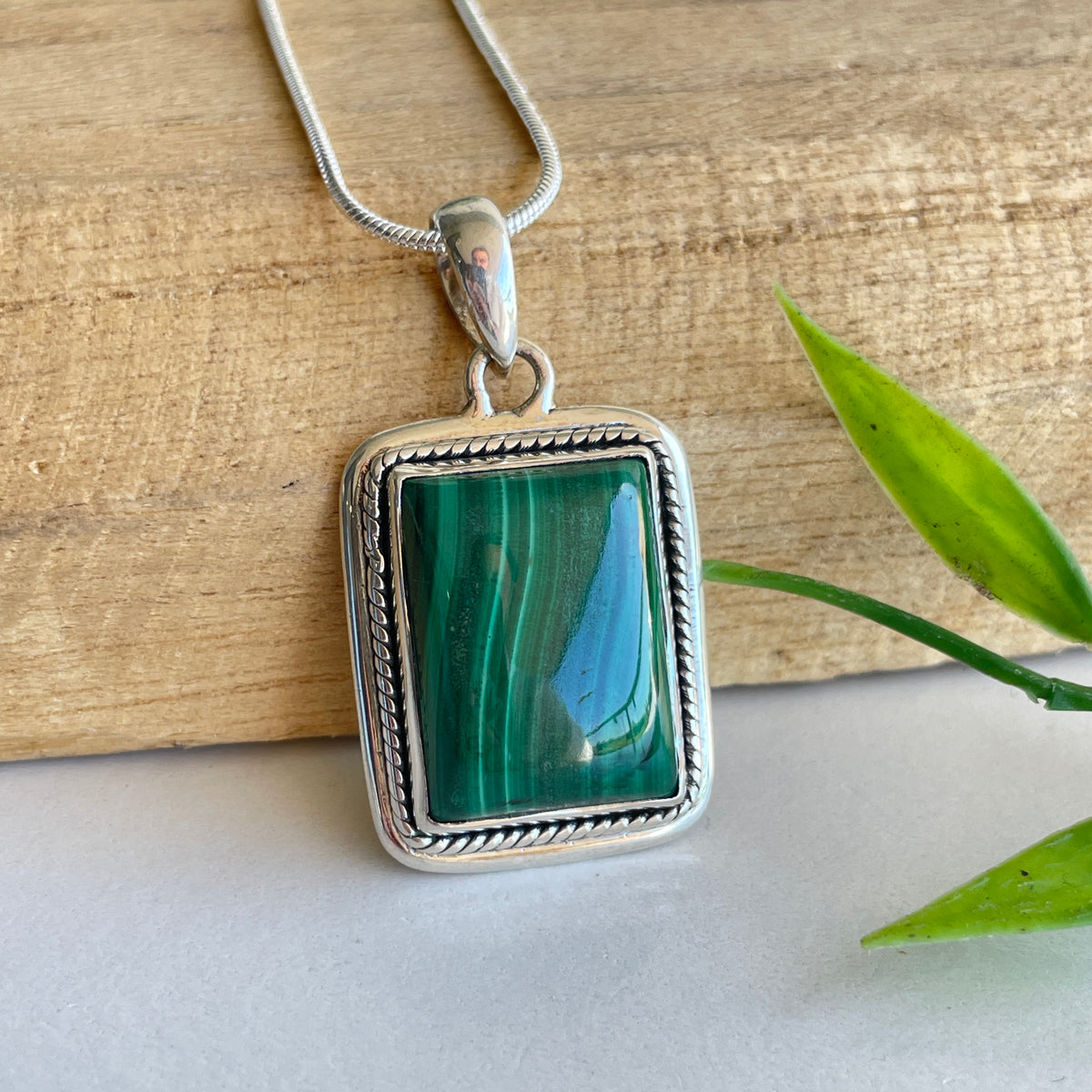 Malachite Rectangle Pendant