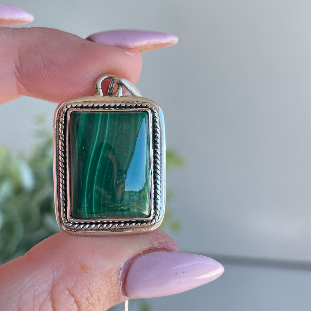 Malachite Rectangle Pendant