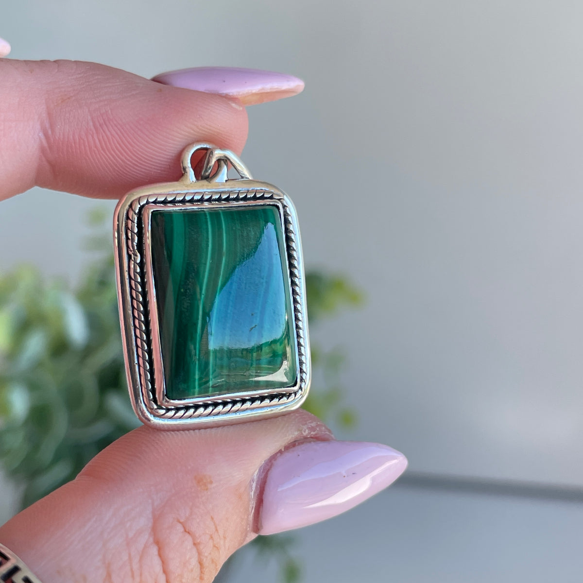 Malachite Rectangle Pendant