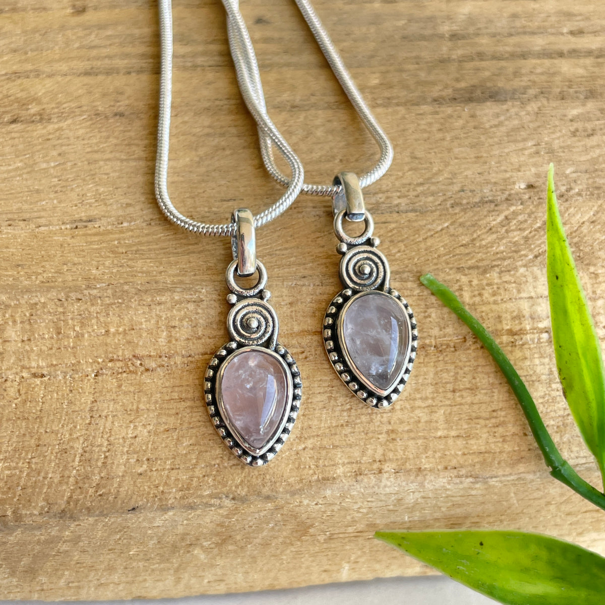 Rose Quartz Teardrop Pendant