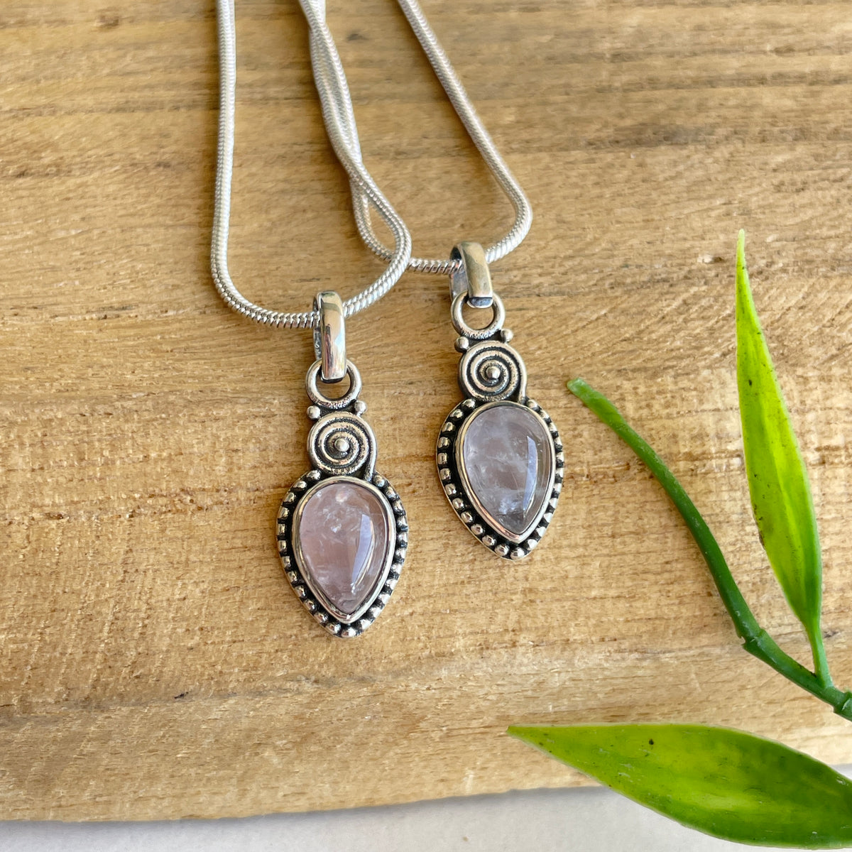 Rose Quartz Teardrop Pendant