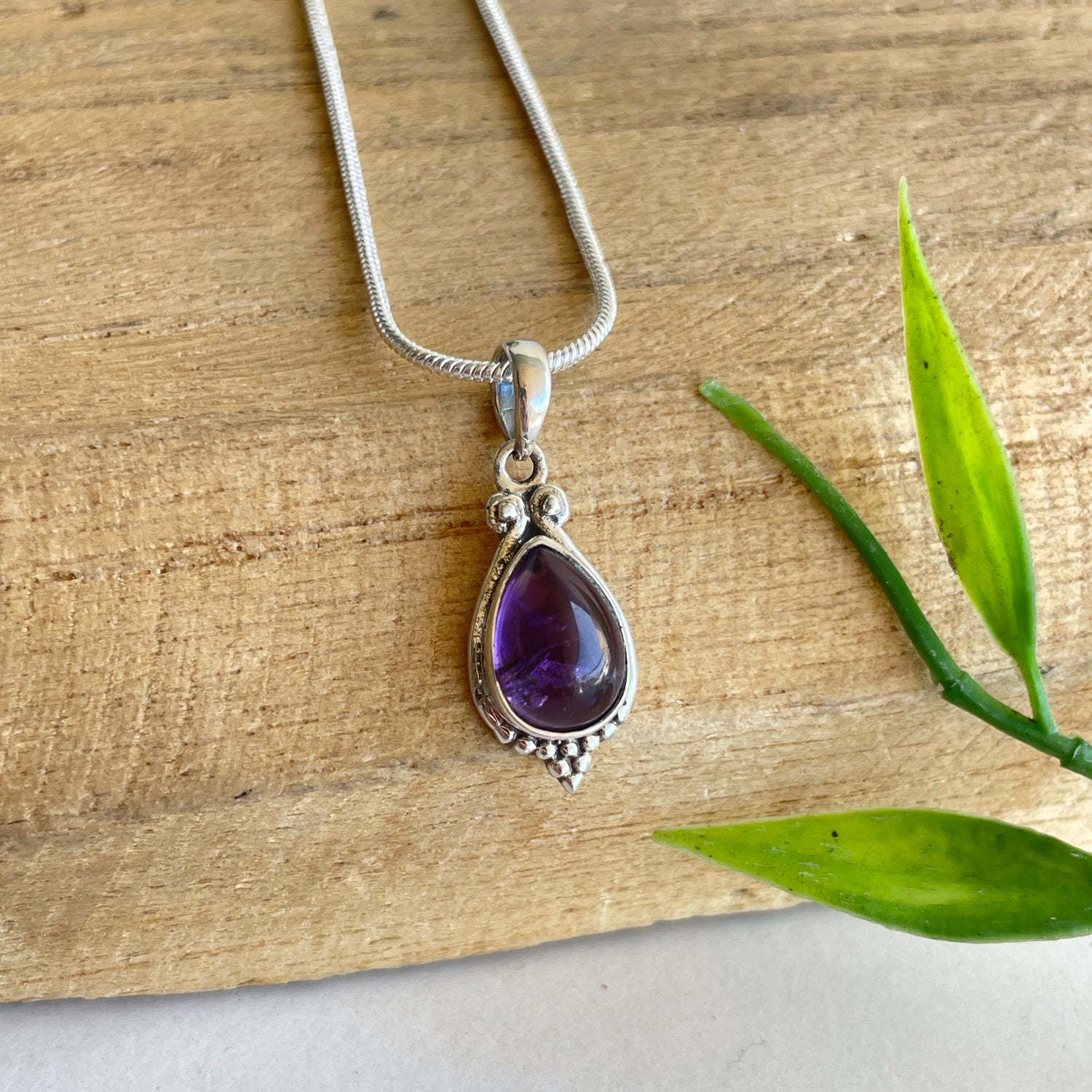 Amethyst Teardrop Pendant