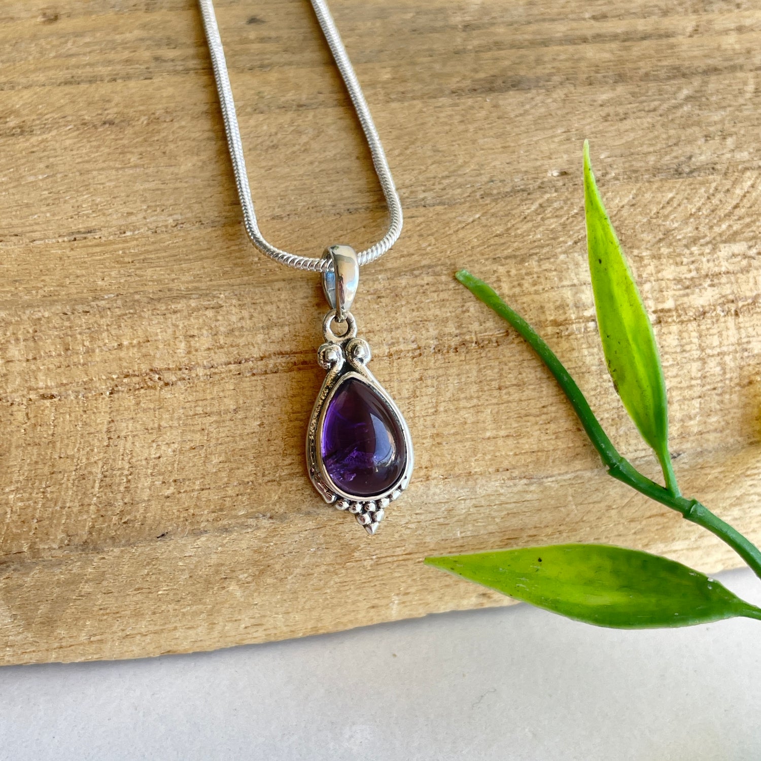 Amethyst Teardrop Pendant