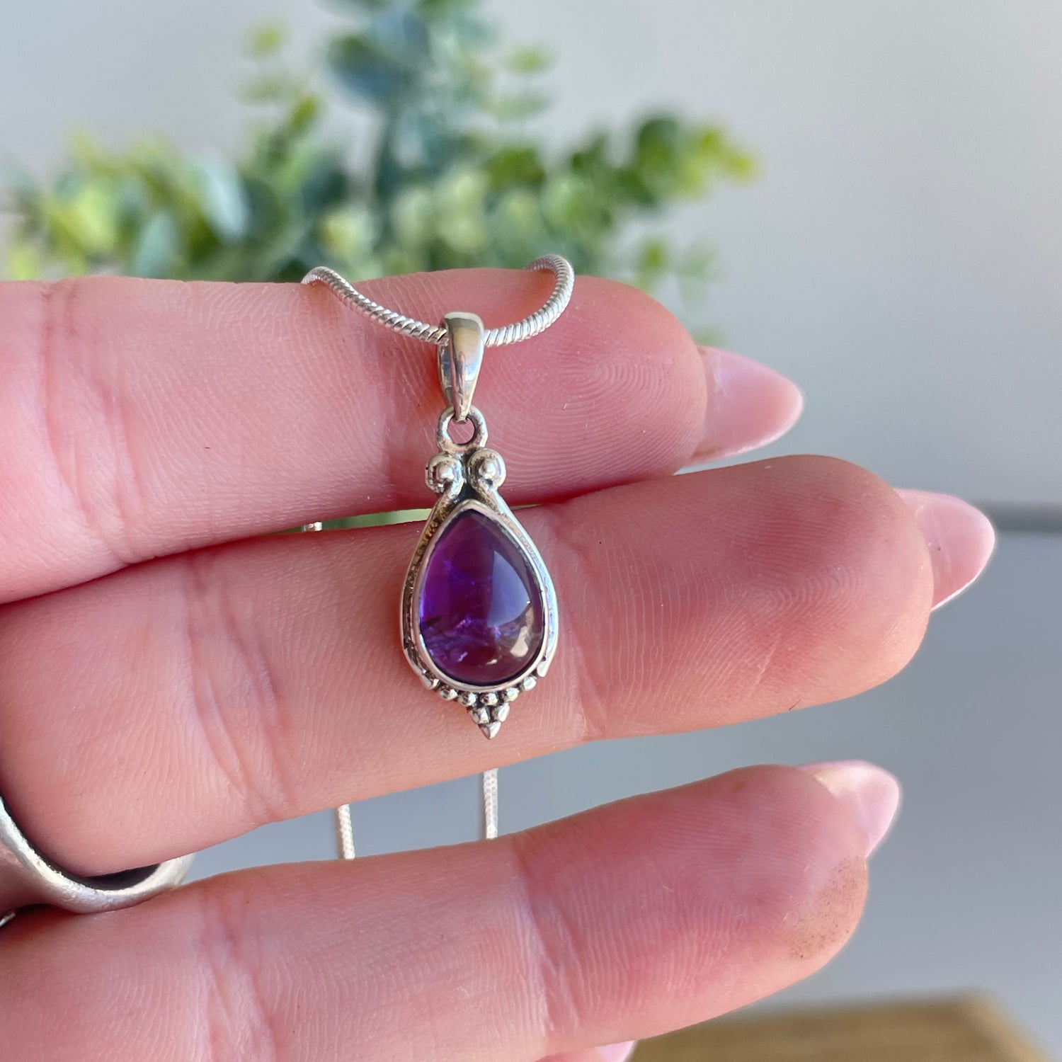 Amethyst Teardrop Pendant
