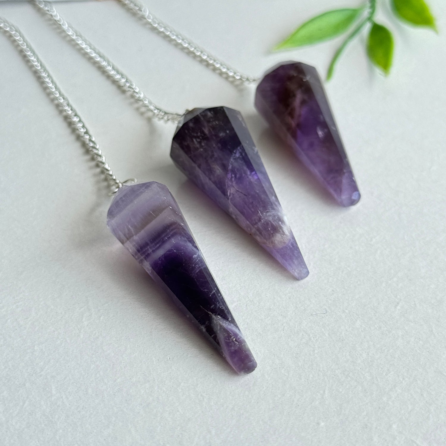 Amethyst 12 Sided Faceted Pendulum