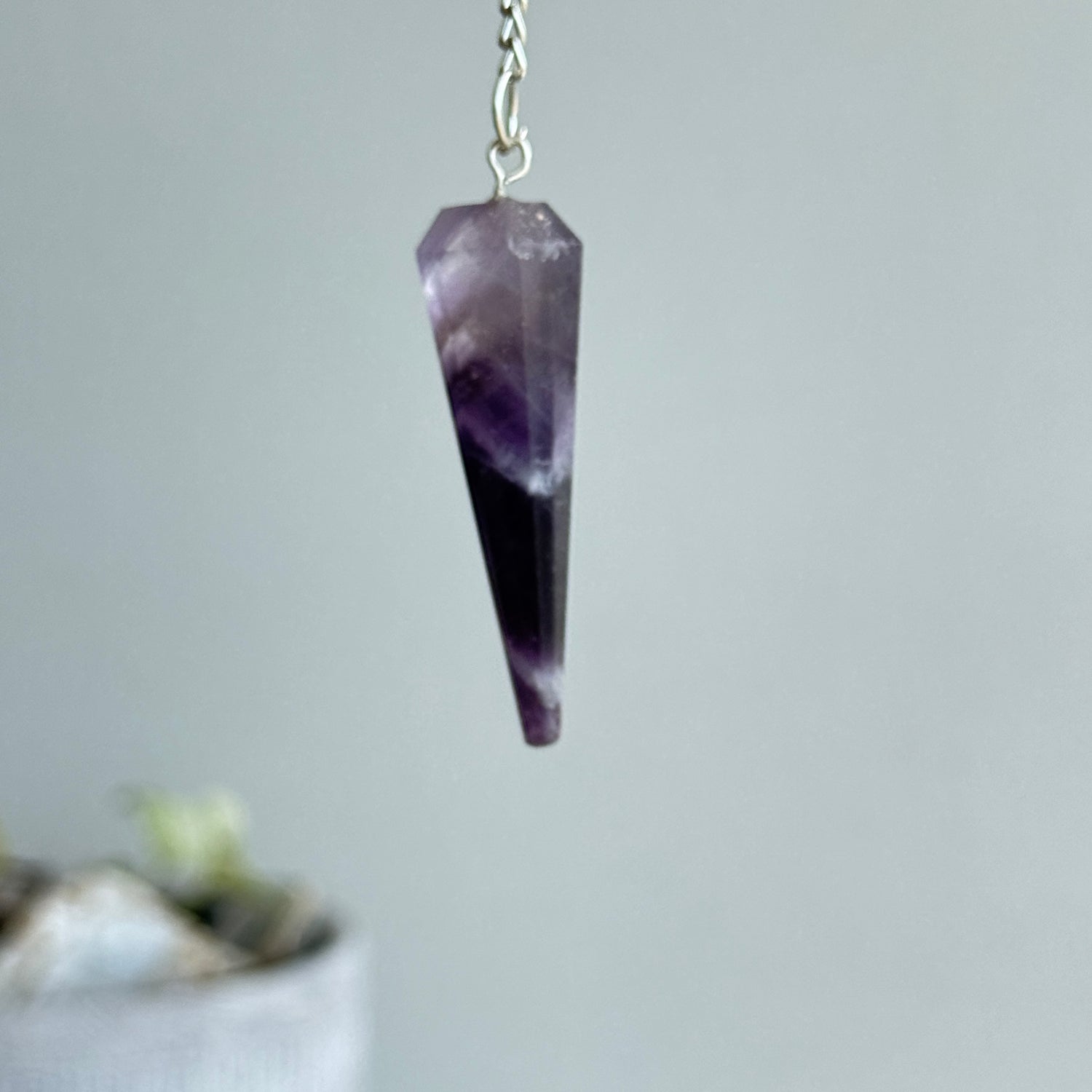 Amethyst 12 Sided Faceted Pendulum