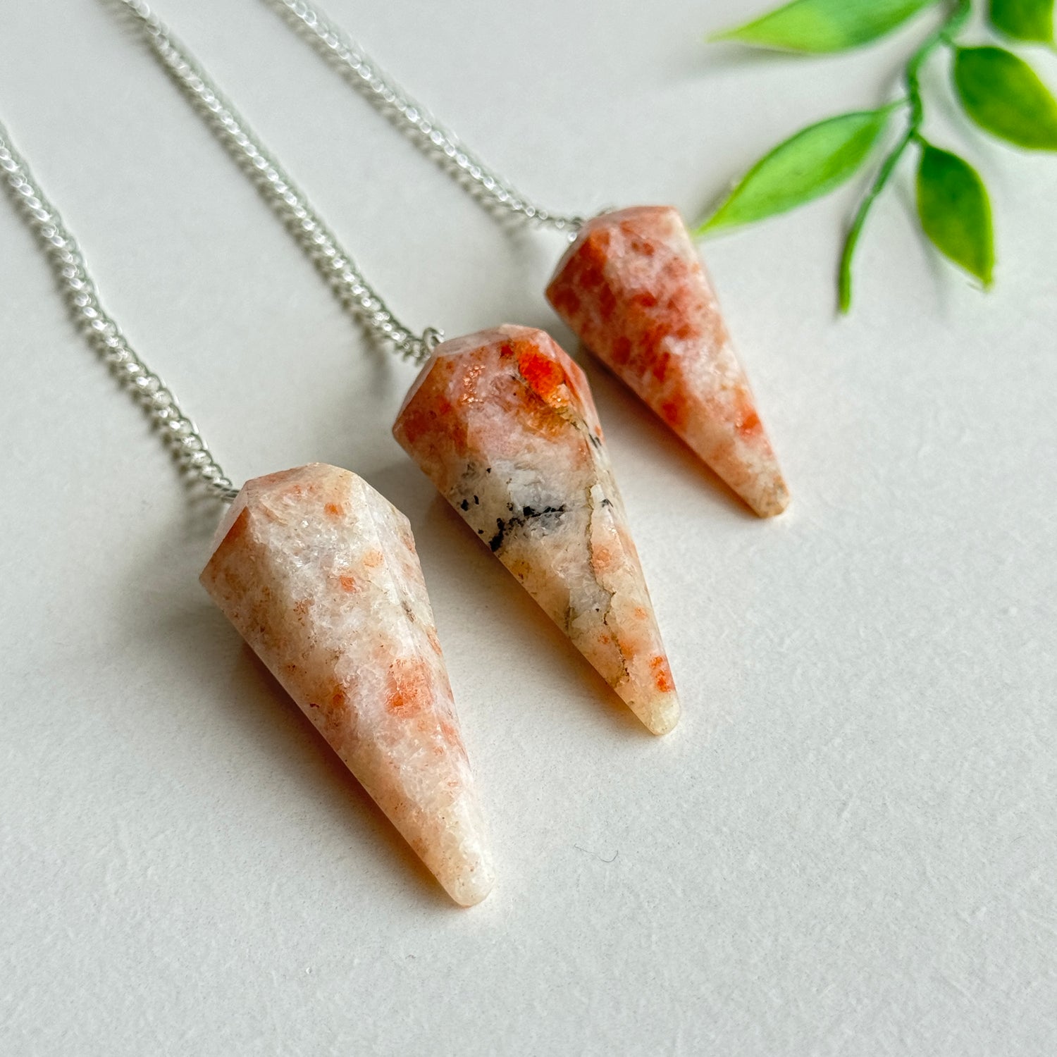 Sunstone Faceted Pendulum