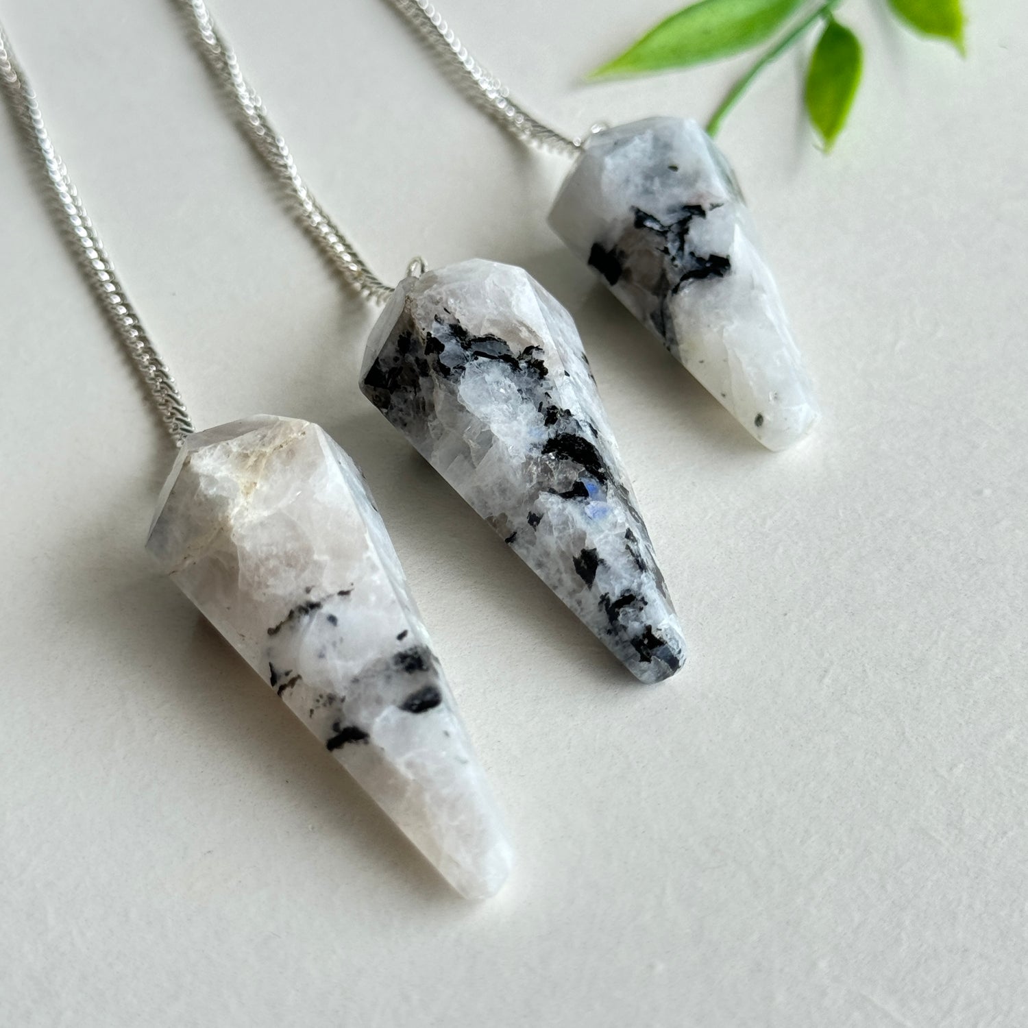 Moonstone Faceted Pendulum