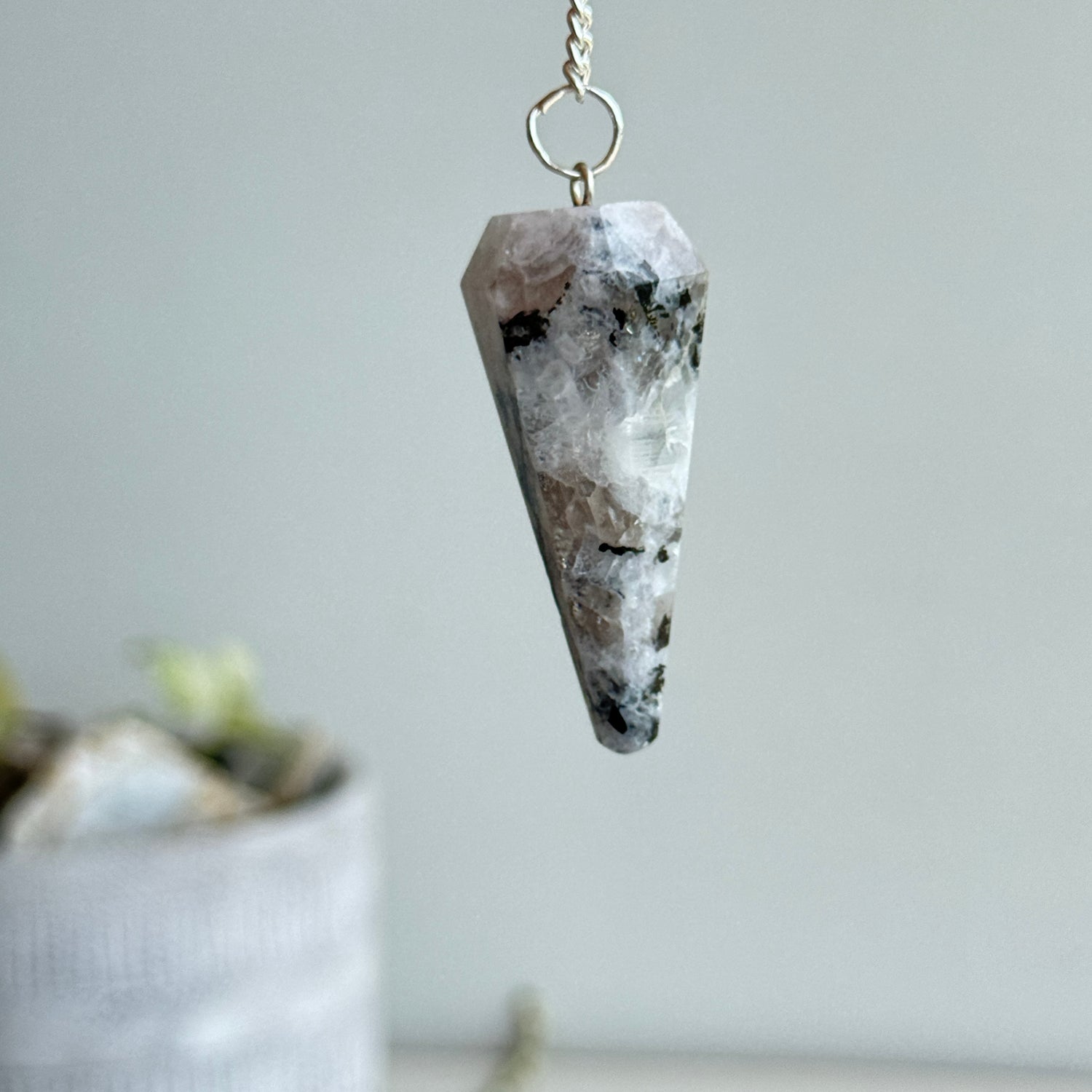 Moonstone Faceted Pendulum