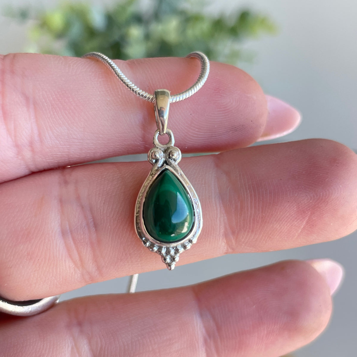 Malachite Teardrop Pendant