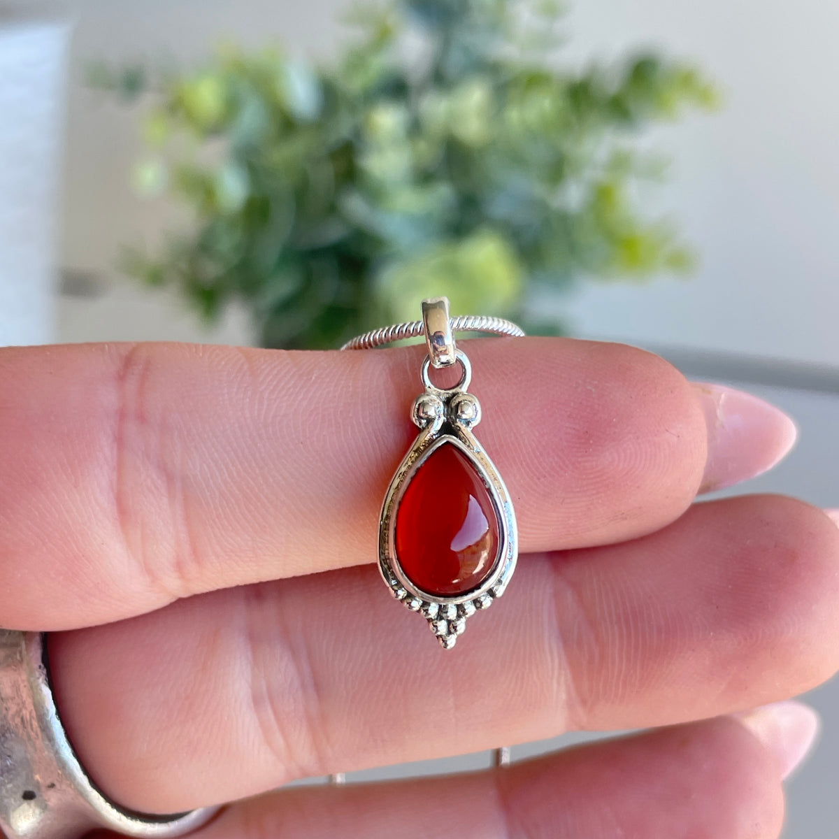 Carnelian Teardrop Pendant