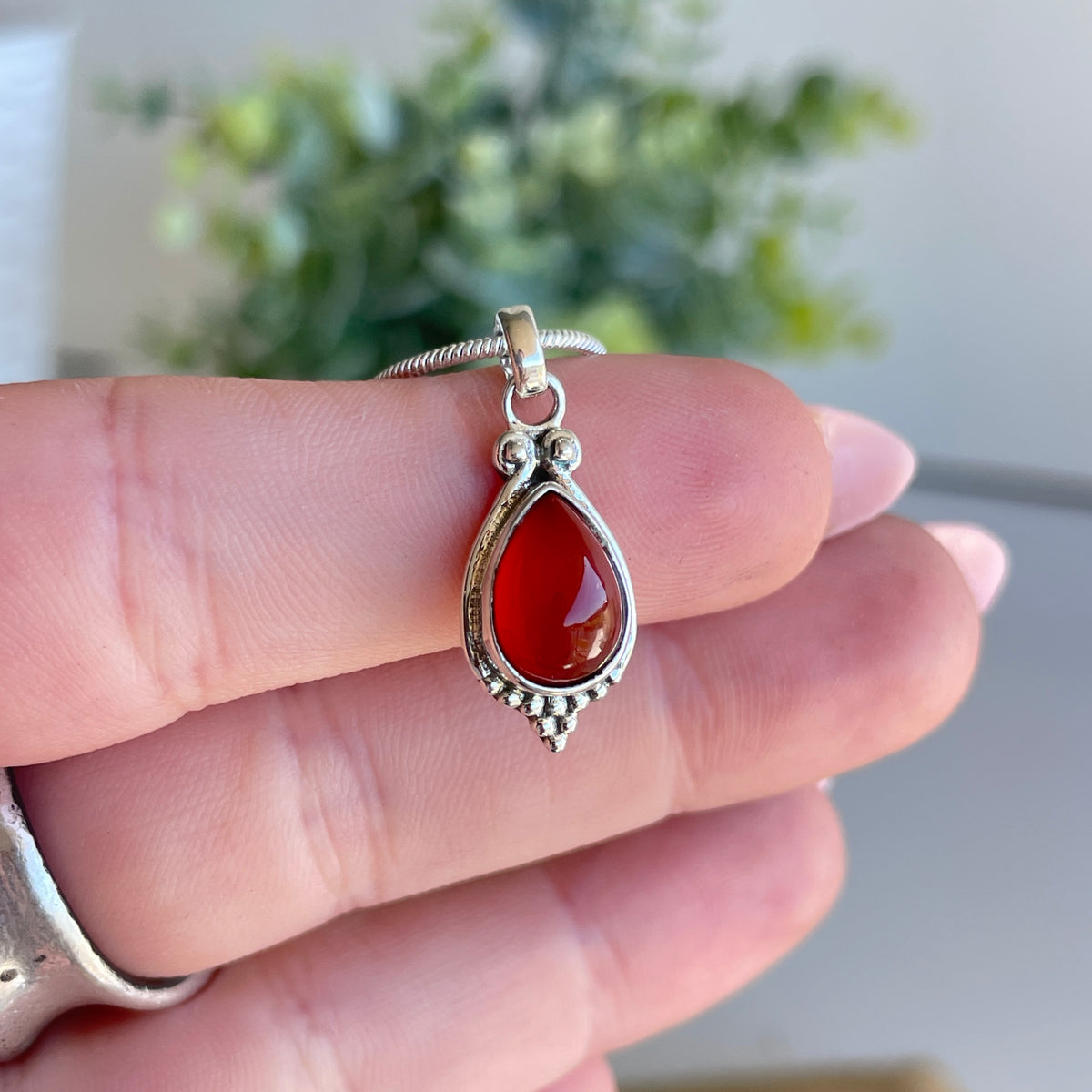 Carnelian Teardrop Pendant