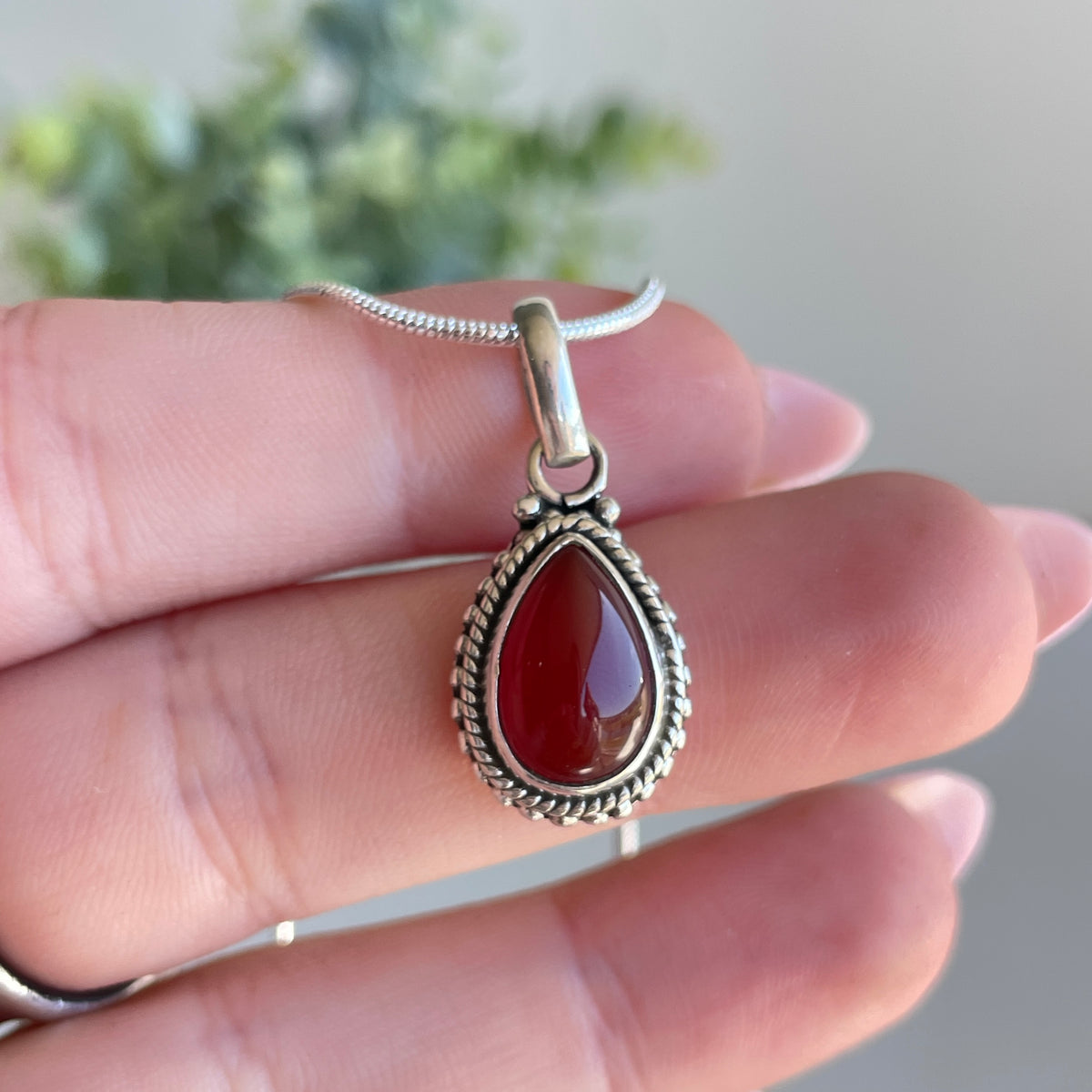 Carnelian Teardrop Pendant