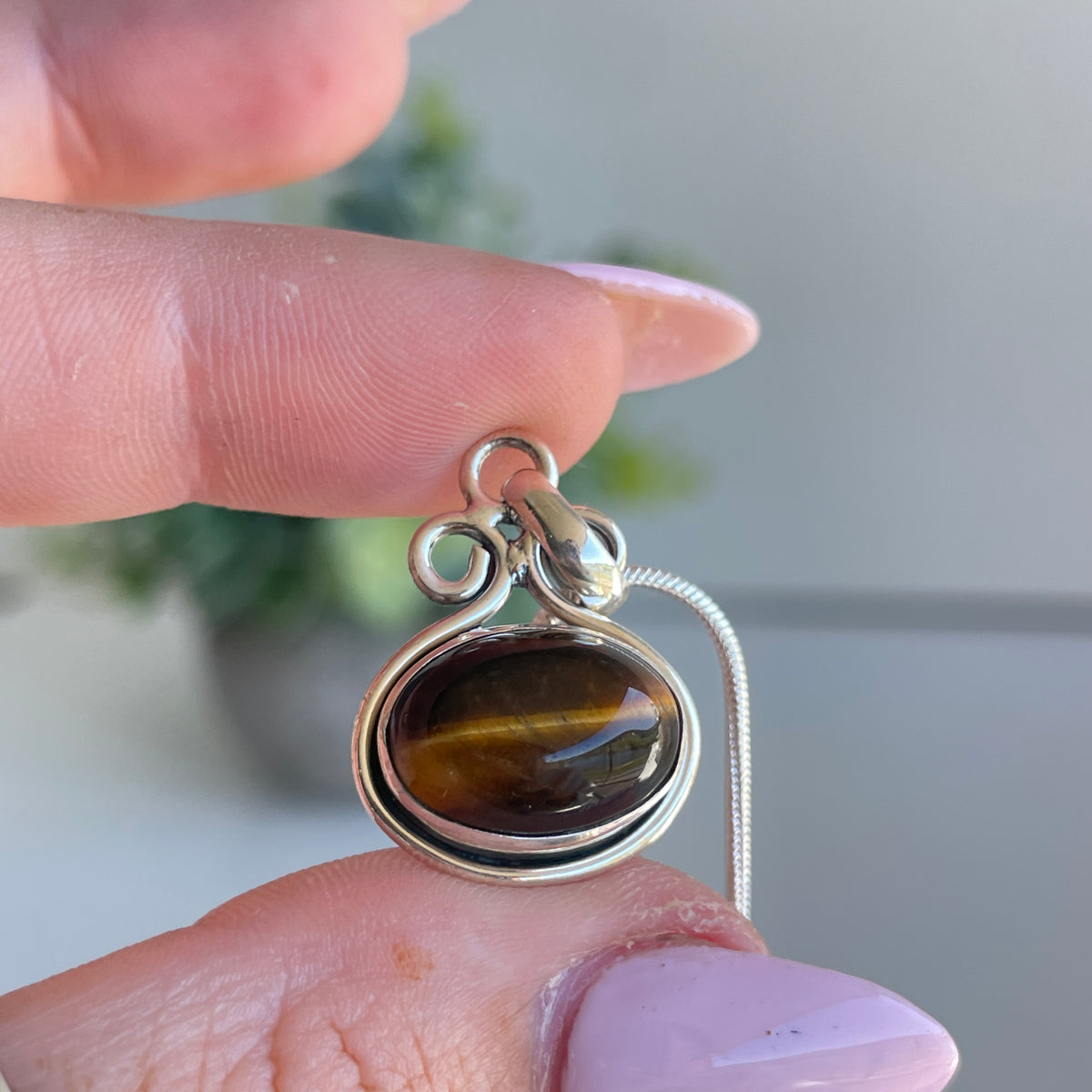Tigers Eye Oval Pendant