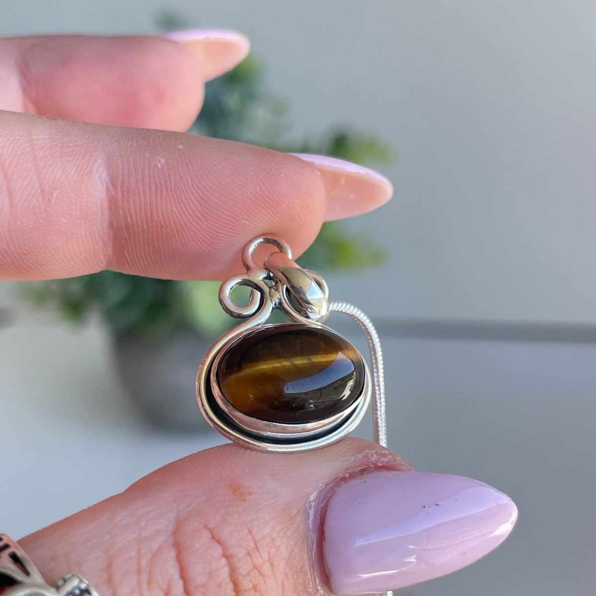 Tigers Eye Oval Pendant