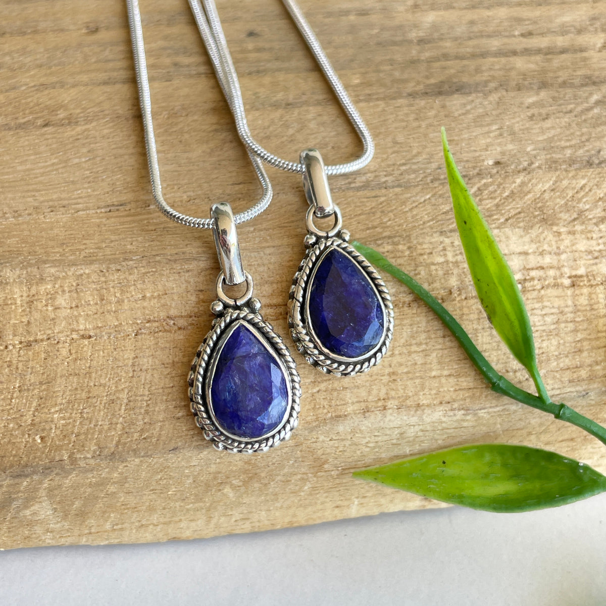 Sapphire Teardrop Pendant