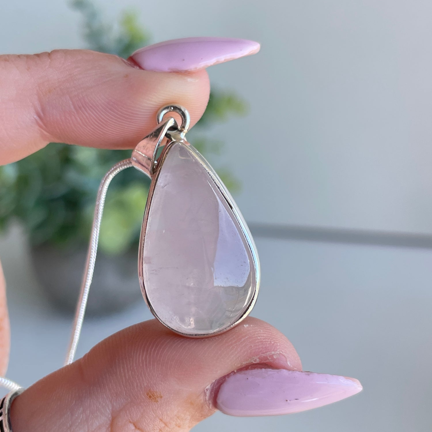 Rose Quartz Teardrop Pendant