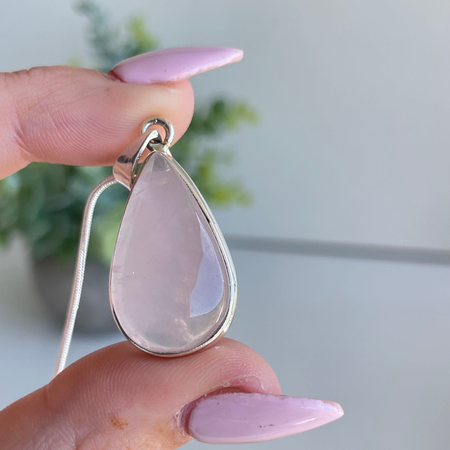 Rose Quartz Teardrop Pendant