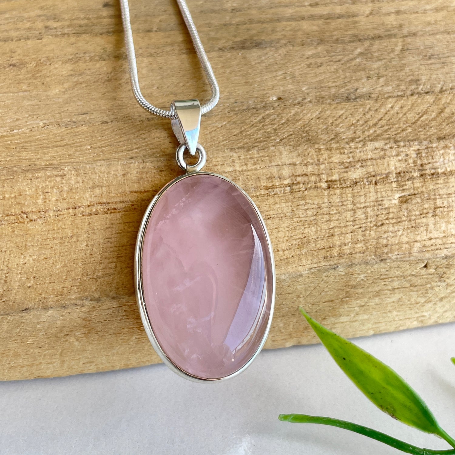 Rose Quartz Oval Pendant