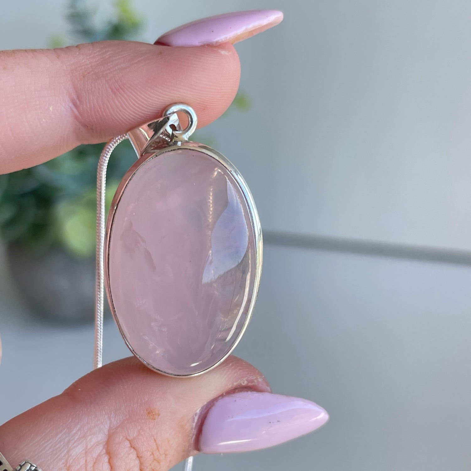 Rose Quartz Oval Pendant
