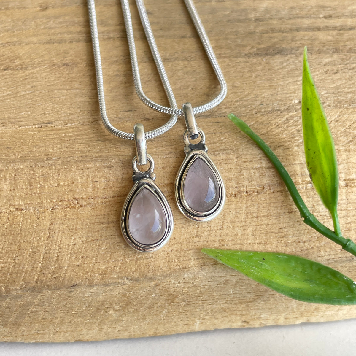 Rose Quartz Teardrop Pendant