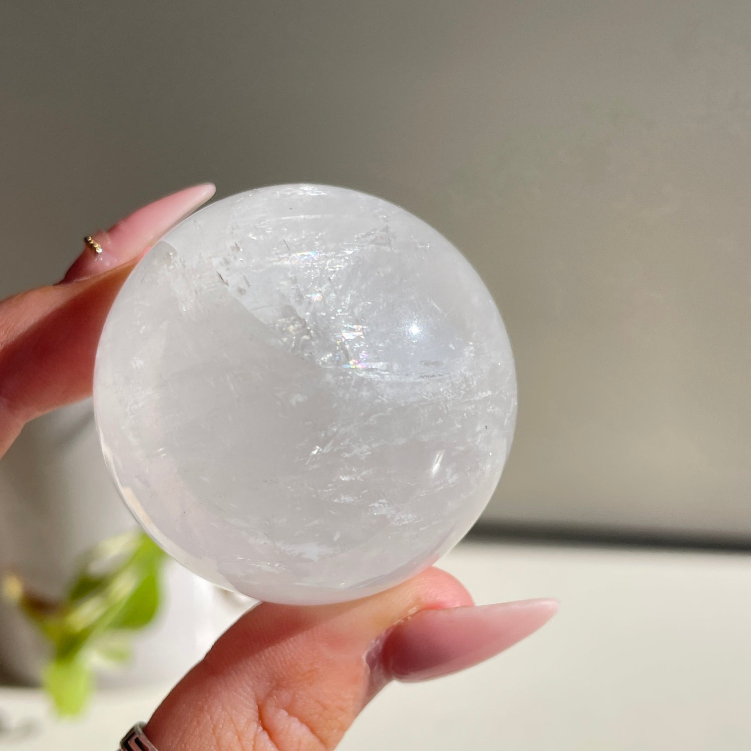 White Calcite Sphere 4cm - 4.5cm