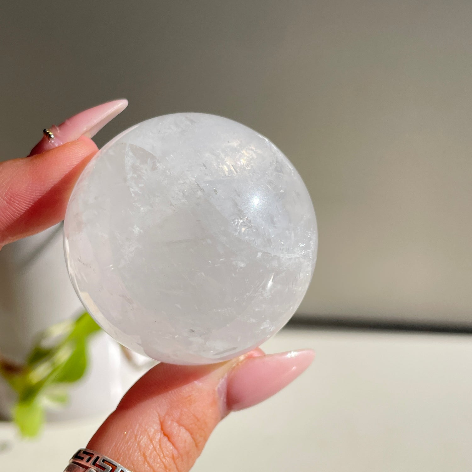 White Calcite Sphere 4cm - 4.5cm