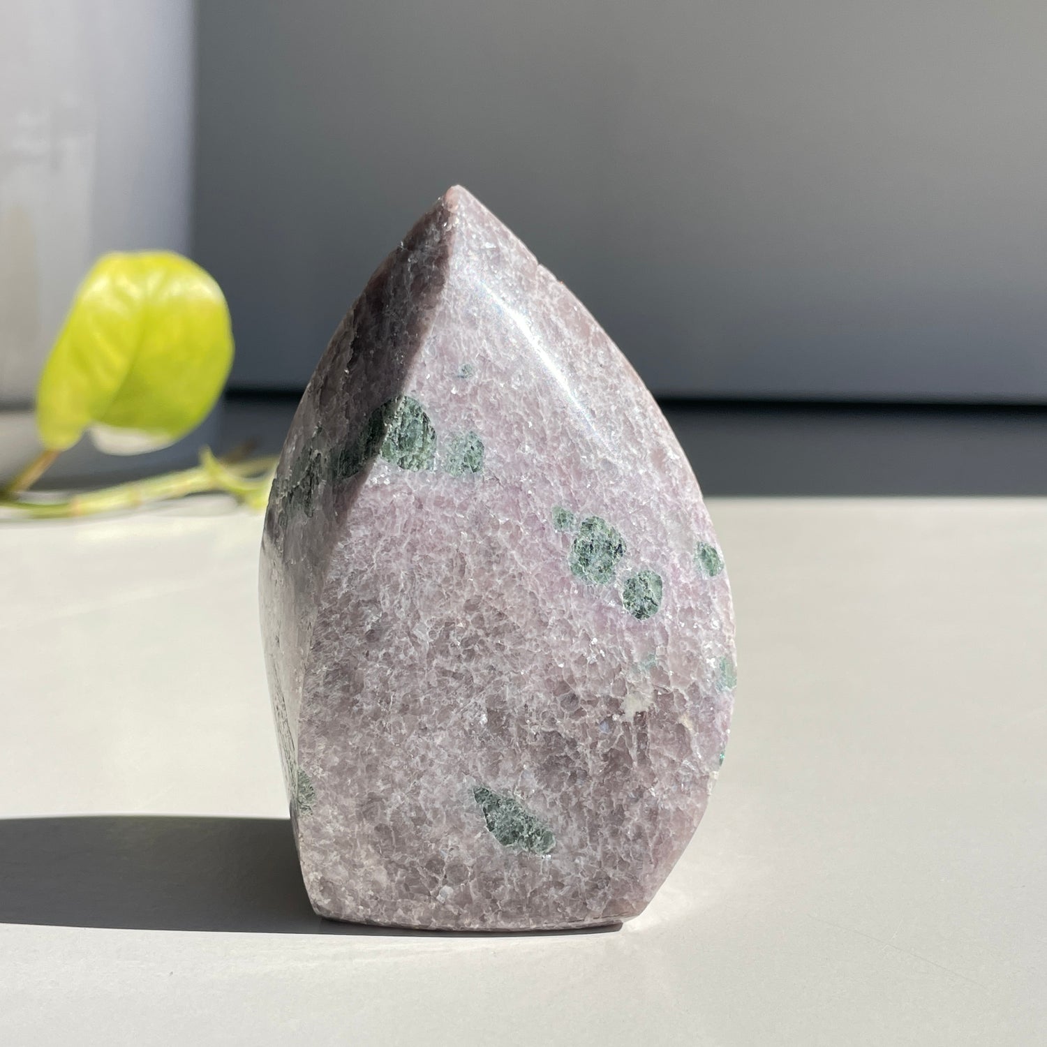 Lepidolite Flame With Green Tourmaline 7.8cm