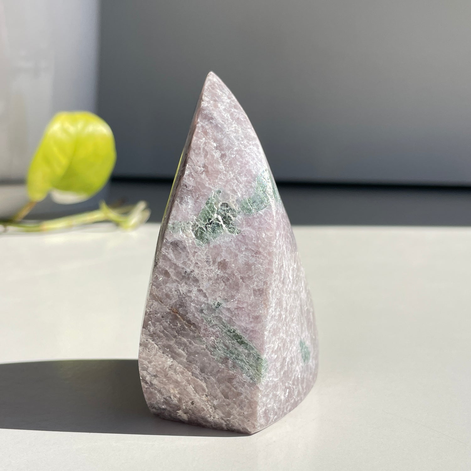 Lepidolite Flame With Green Tourmaline 7.8cm